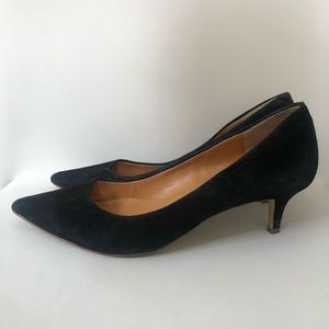Kitten black suede heels 1.5inch pump